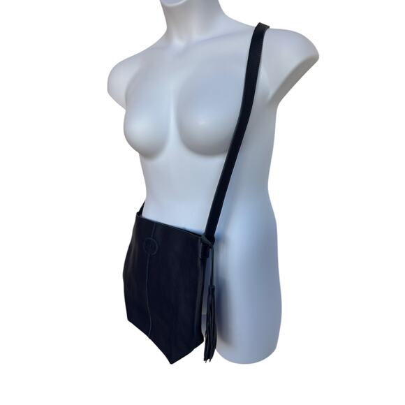 M.I.L.A. Navy Joanie Blue Pebbled Leather Crossbody Bag NWT - Has Interior Mark - Picture 5 of 12